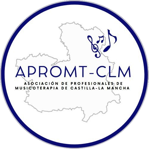 Logo de APROMT-CLM, Asociación de Profesionales de Musicoterapia de Castilla-La Mancha.